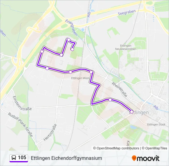 105 Bus Line Map