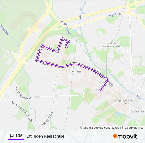 105 Bus Line Map