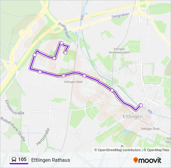 105 Bus Line Map