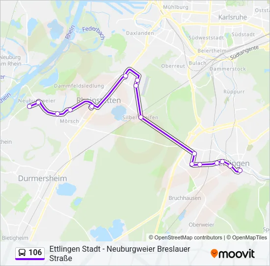 106 Bus Line Map