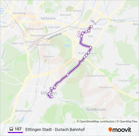 107 Bus Line Map