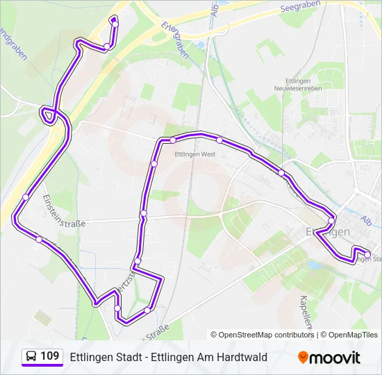 109 Bus Line Map