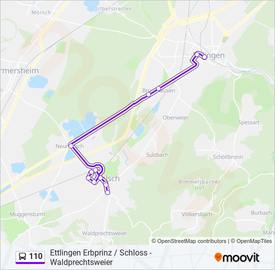 110 bus Line Map