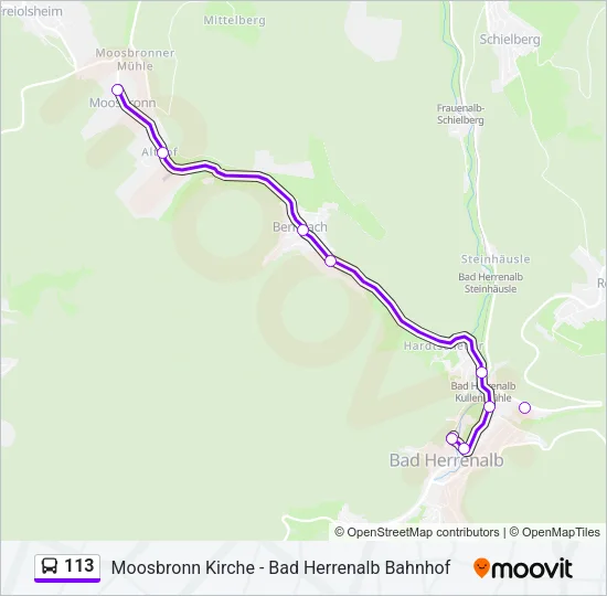 113 Bus Line Map