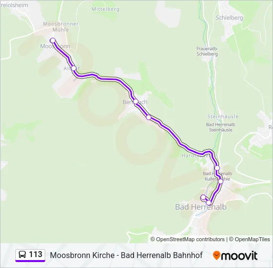 113 Bus Line Map