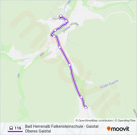 116 Bus Line Map