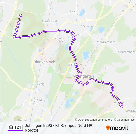 121 Bus Line Map