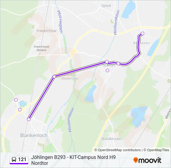121 Bus Line Map