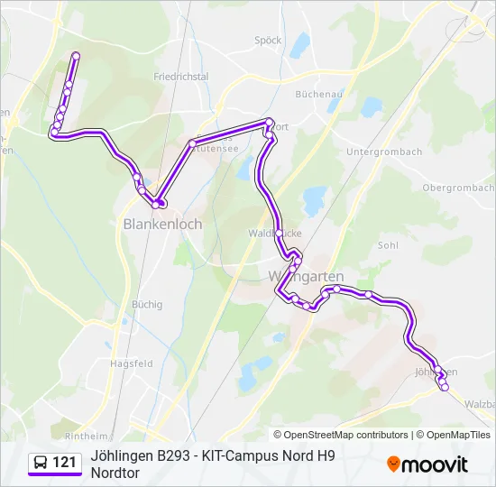 121 Bus Line Map