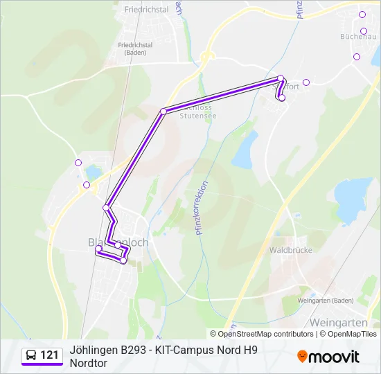 121 Bus Line Map