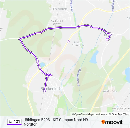 121 Bus Line Map