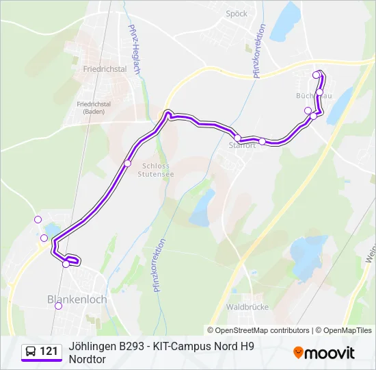 121 Bus Line Map