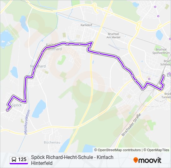 125 bus Line Map