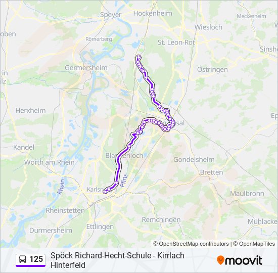 125 bus Line Map