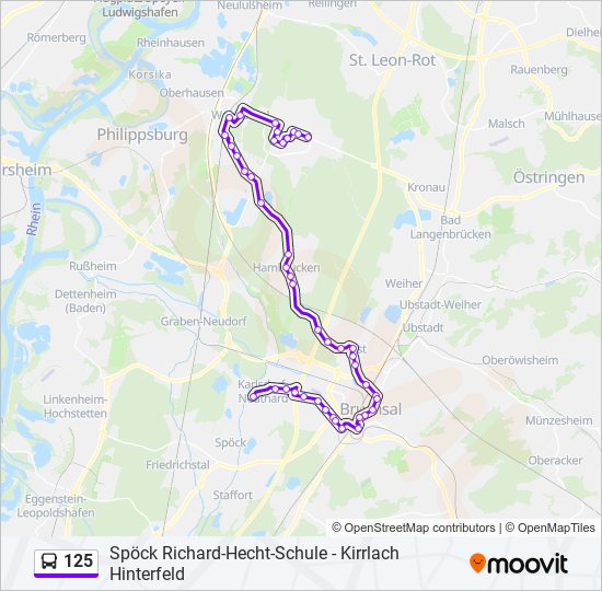 125 bus Line Map