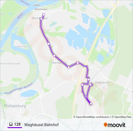 128 Bus Line Map