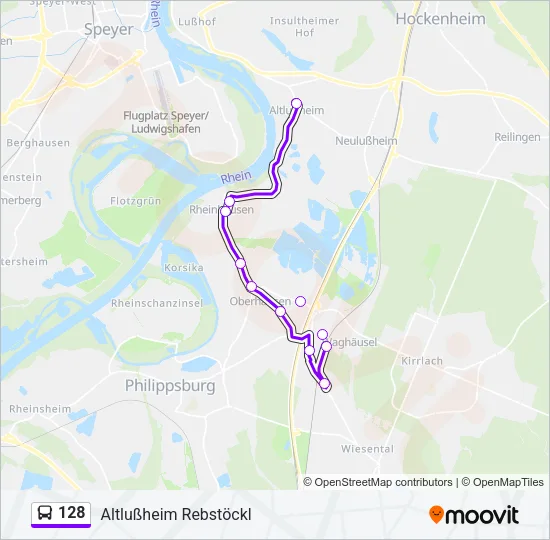 128 Bus Line Map