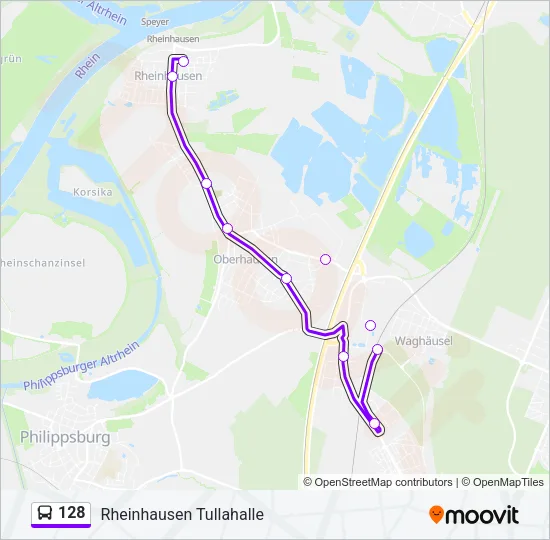 128 Bus Line Map