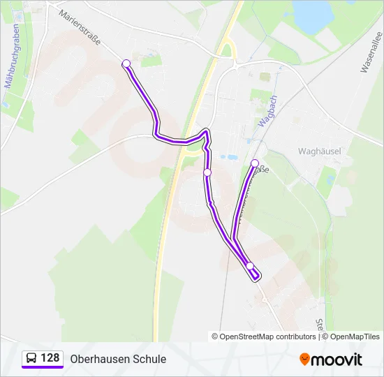 128 Bus Line Map