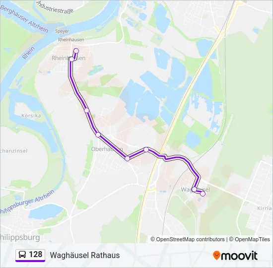128 Bus Line Map
