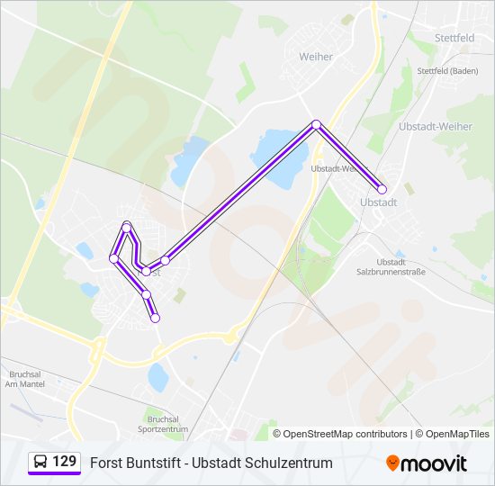 129 bus Line Map