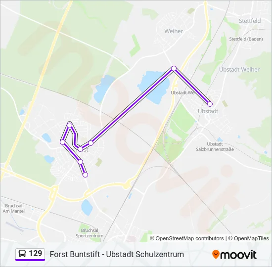 129 Bus Line Map