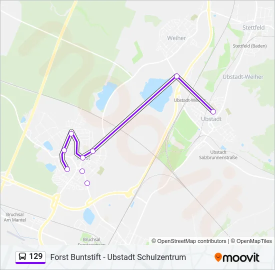 129 Bus Line Map