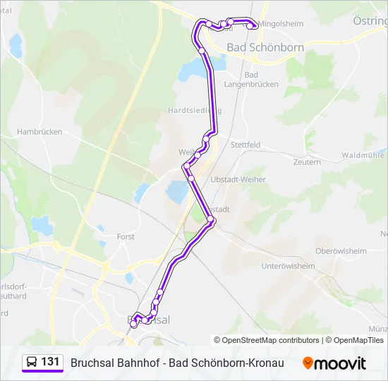 Автобус 131: карта маршрута