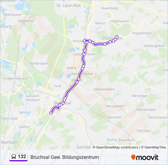 132 bus Line Map