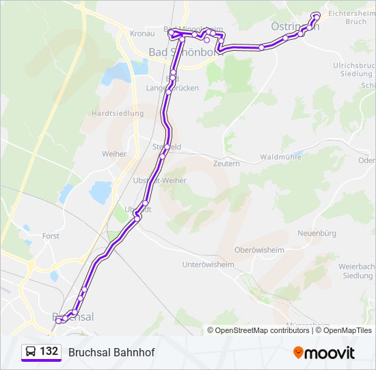 132 bus Line Map