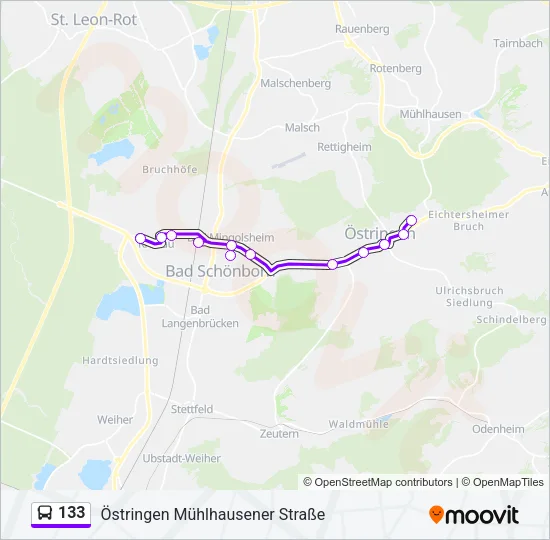 133 Bus Line Map
