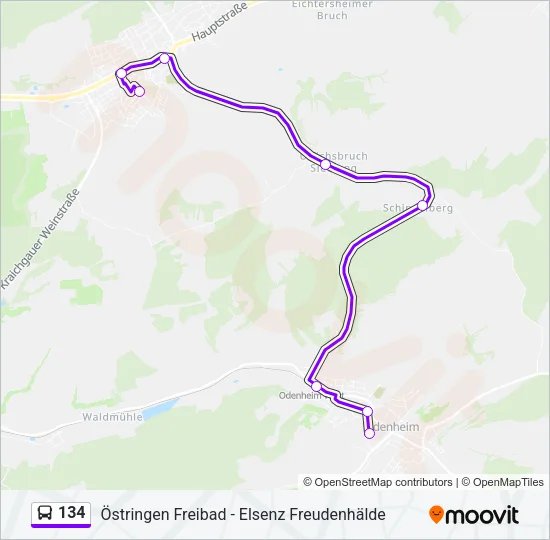134 Bus Line Map