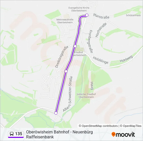 135 Bus Line Map