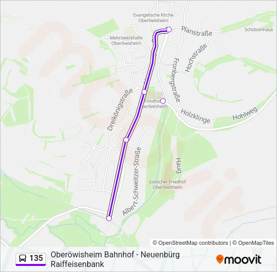 135 Bus Line Map