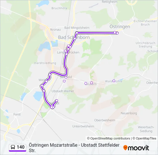 140 Bus Line Map