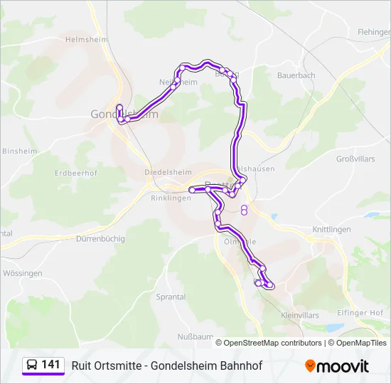 141 Bus Line Map