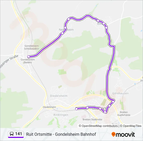141 Bus Line Map