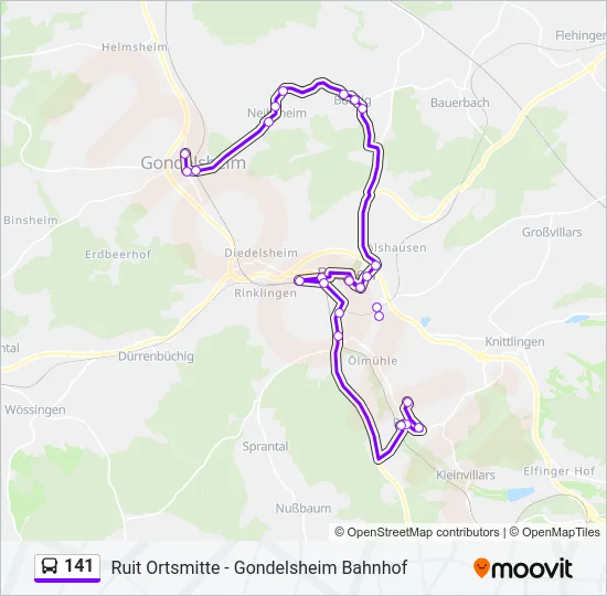 141 Bus Line Map