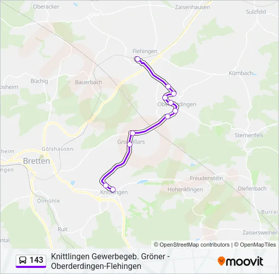 143 Bus Line Map