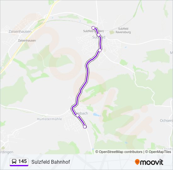 145 bus Line Map