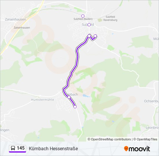 145 bus Line Map