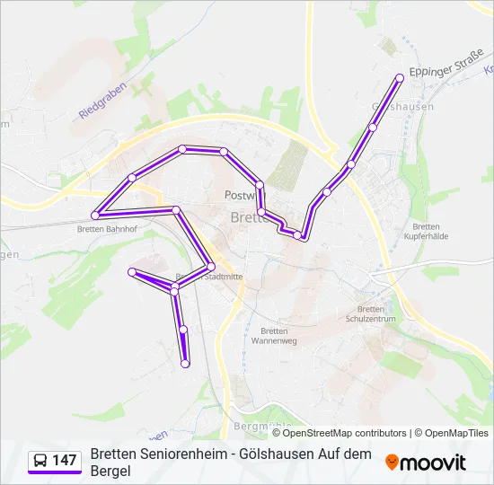 147 Bus Line Map