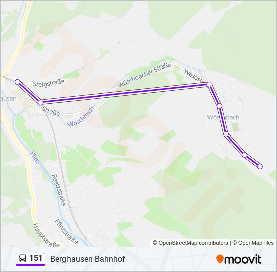 Buslinie 151 Karte