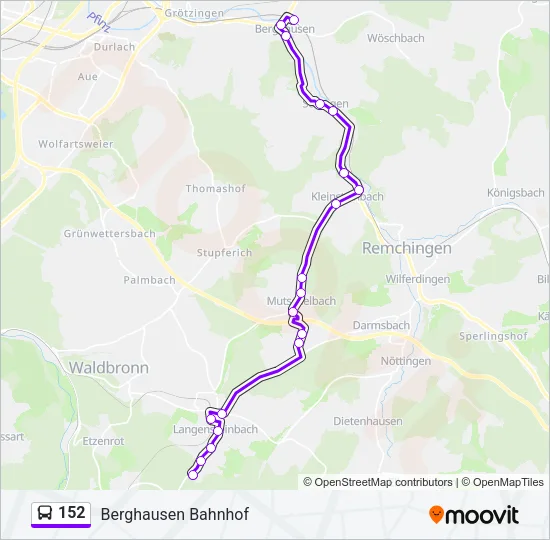 152 Bus Line Map