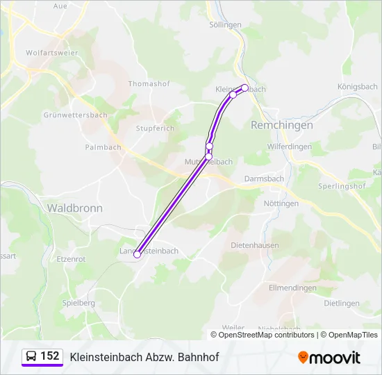 152 Bus Line Map