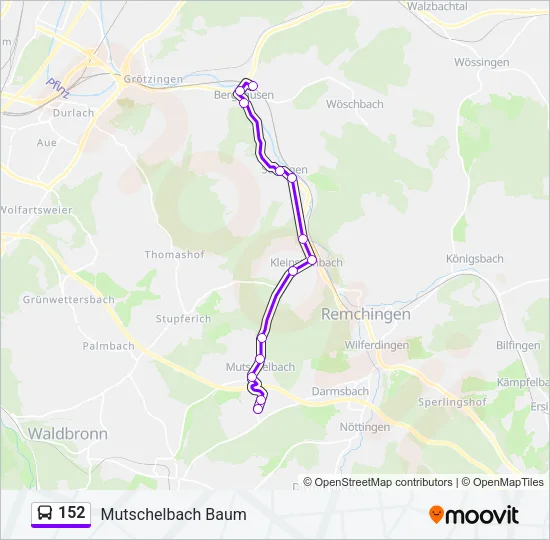 152 Bus Line Map