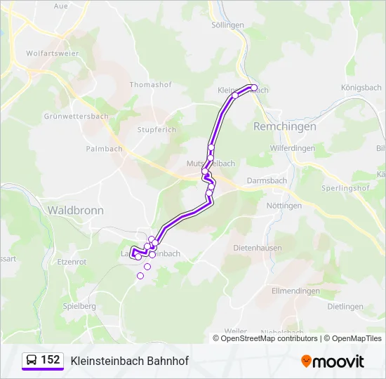 152 Bus Line Map