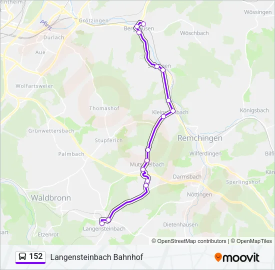 152 Bus Line Map