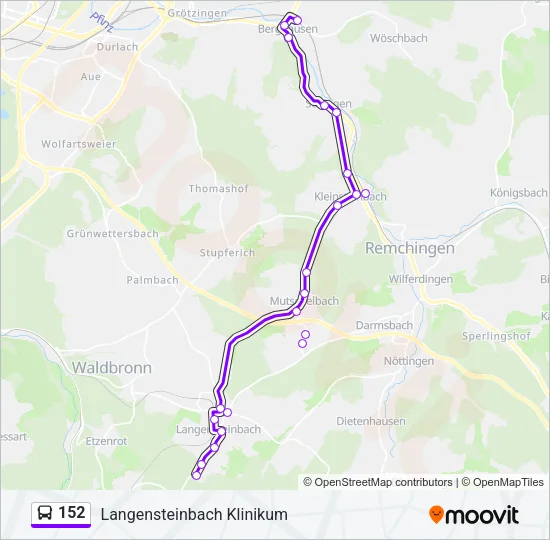 152 Bus Line Map