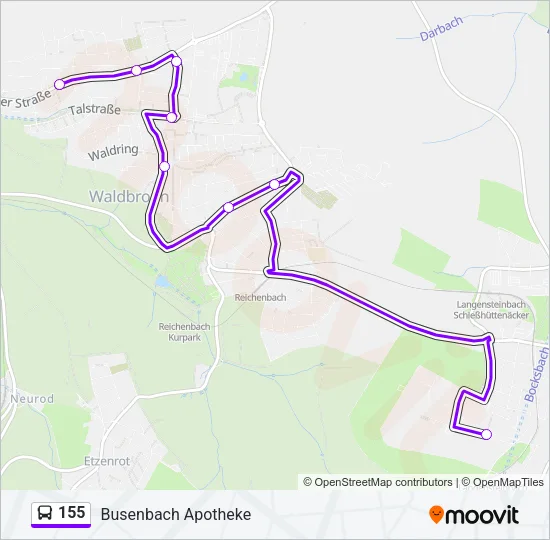 155 Bus Line Map